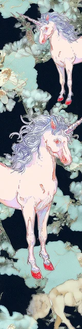 Free dragon bookmark featuring two unicorns together